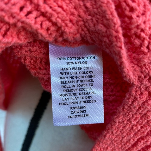 Caslon Pink Split V Neck Rib Knit Sweater Long sleeve pullover - Picture 7 of 7